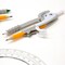 BAZIC Scale-Arm Compass w/ #2 Wood Pencil & 6" Protractor Set